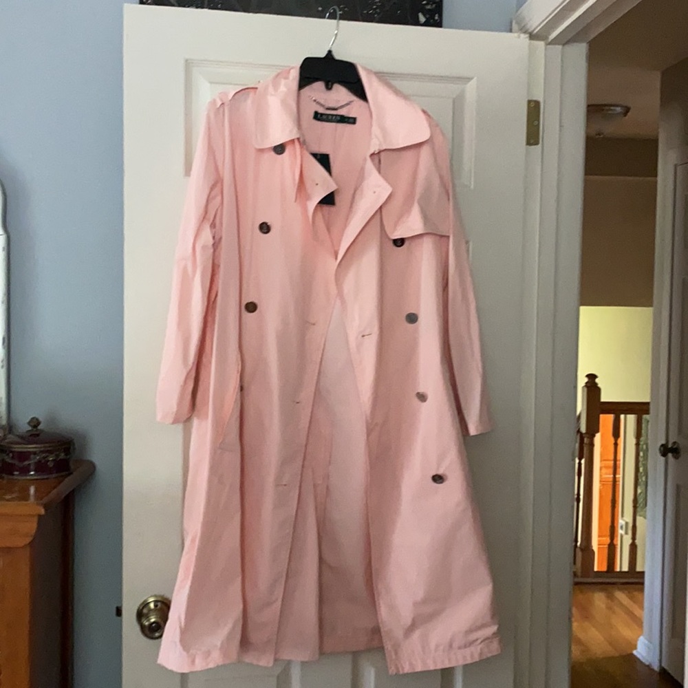 Pink Ralph Lauren Trench Rain Coat
